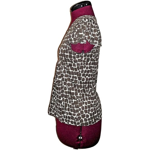 Banana Republic Top Size Small Knit Animal Print Short Sleeve - Picture 4 of 9